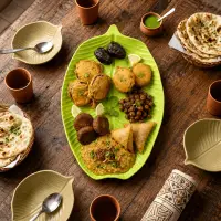প্লাস্টিক কলা পাতা সার্ভিং প্লেট বড় সাইজ / Premium Plastic Banana Leaf Serving Plate Big Size — 3