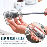Silicone Bottle Cleaning Brush Bottle Cleaner for Washing Baby Bottles Handle Brush — 1