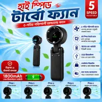 পোর্টেবল হ্যান্ডহেল্ড টার্বো ফ্যান Mini Turbo Portable Fan | Portable Turbo Fan Mini 1800 mAh Turbo Fan — 1