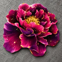 লাক্সারি ৩ডি বেগুনি পিওনি ফুল ফ্লোর ম্যাট | 3D Purple Peony Flower Rug, Non-Slip Soft Mat for Bedroom, Living Room & Bathroom — 1