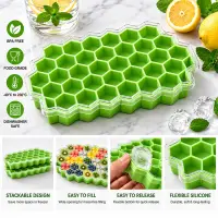 Honeycomb Ice Tray with Lid,সিলিকন হানি-কম্ব আইস ট্রে — 3