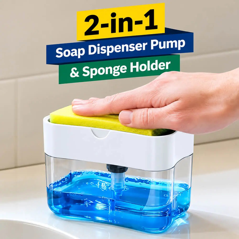 Liquid Soap Dispenser / Soap Pump & Sponge Caddy