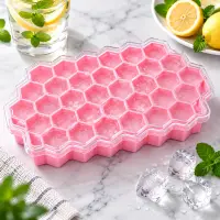 Honeycomb Ice Tray with Lid,সিলিকন হানি-কম্ব আইস ট্রে — 2
