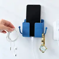 Wall Mount Phone Holder single, Wall Mount Phone Plug Holder Storage Box Charging Cell Phone Stand Brackets For Bedroom Bathroom Study — 3