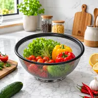 প্রিমিয়াম ব্ল্যাক রিম ভেজি বাস্কেট ও বোল / Premium Black Rim Veggie Basket & Bowl — 5