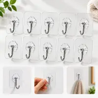10 Pcs ওয়াল হুক সেট প্রিমিয়াম ট্রান্সপারেন্ট সেল্ফ-অ্যাডহেসিভ /10 PCS Heavy-Duty Transparent Wall Hooks — 4