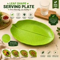 প্লাস্টিক কলা পাতা সার্ভিং প্লেট বড় সাইজ / Premium Plastic Banana Leaf Serving Plate Big Size — 1