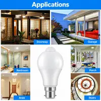 LED মোশন সেন্সর লাইট বাল্ব 15W স্মার্ট PIR LED বাল্ব অটো অন/অফ নাইট লাইট — 3