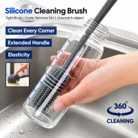 Silicone Bottle Cleaning Brush Bottle Cleaner for Washing Baby Bottles Handle Brush — 3