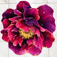 লাক্সারি ৩ডি বেগুনি পিওনি ফুল ফ্লোর ম্যাট | 3D Purple Peony Flower Rug, Non-Slip Soft Mat for Bedroom, Living Room & Bathroom — 2