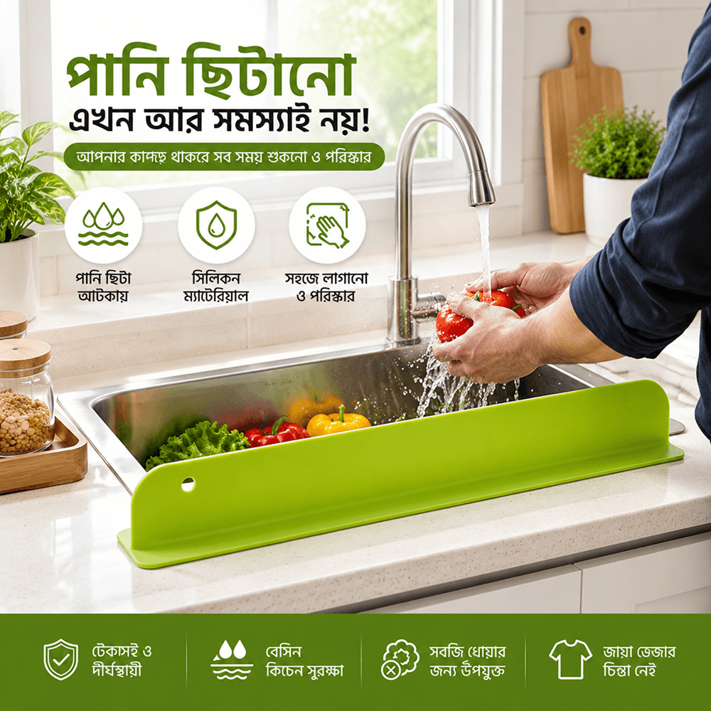 Silicone Sink Splash Guard / প্রিমিয়াম সিলিকন বেসিন পানি ছিটা প্রতিরোধক