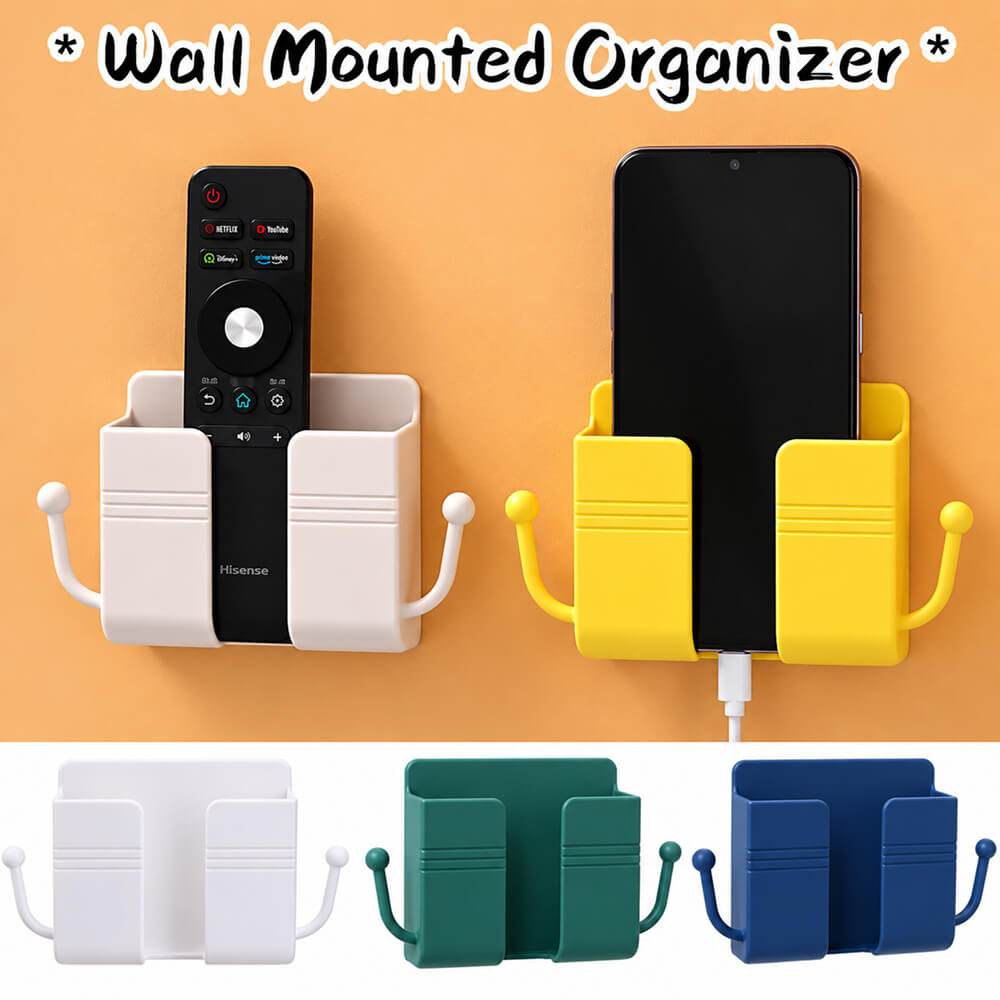 Wall Mount Phone Holder single, Wall Mount Phone Plug Holder Storage Box Charging Cell Phone Stand Brackets For Bedroom Bathroom Study
