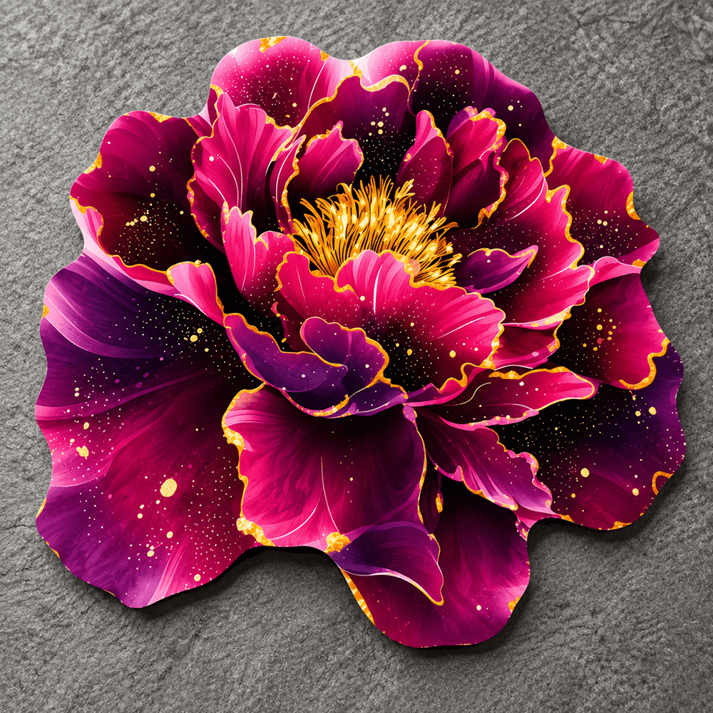 লাক্সারি ৩ডি বেগুনি পিওনি ফুল ফ্লোর ম্যাট | 3D Purple Peony Flower Rug, Non-Slip Soft Mat for Bedroom, Living Room & Bathroom