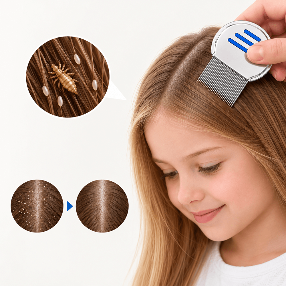 স্টেইনলেস স্টিলের উকুন অপসারণের চিরুনি, Stainless Steel Lice Removal Comb